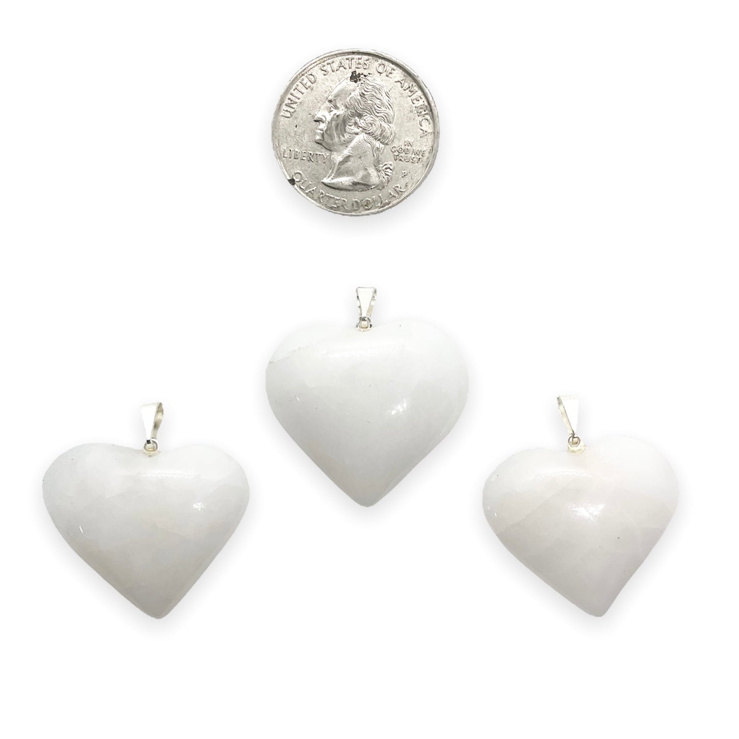 Milky Quartz heart pendant