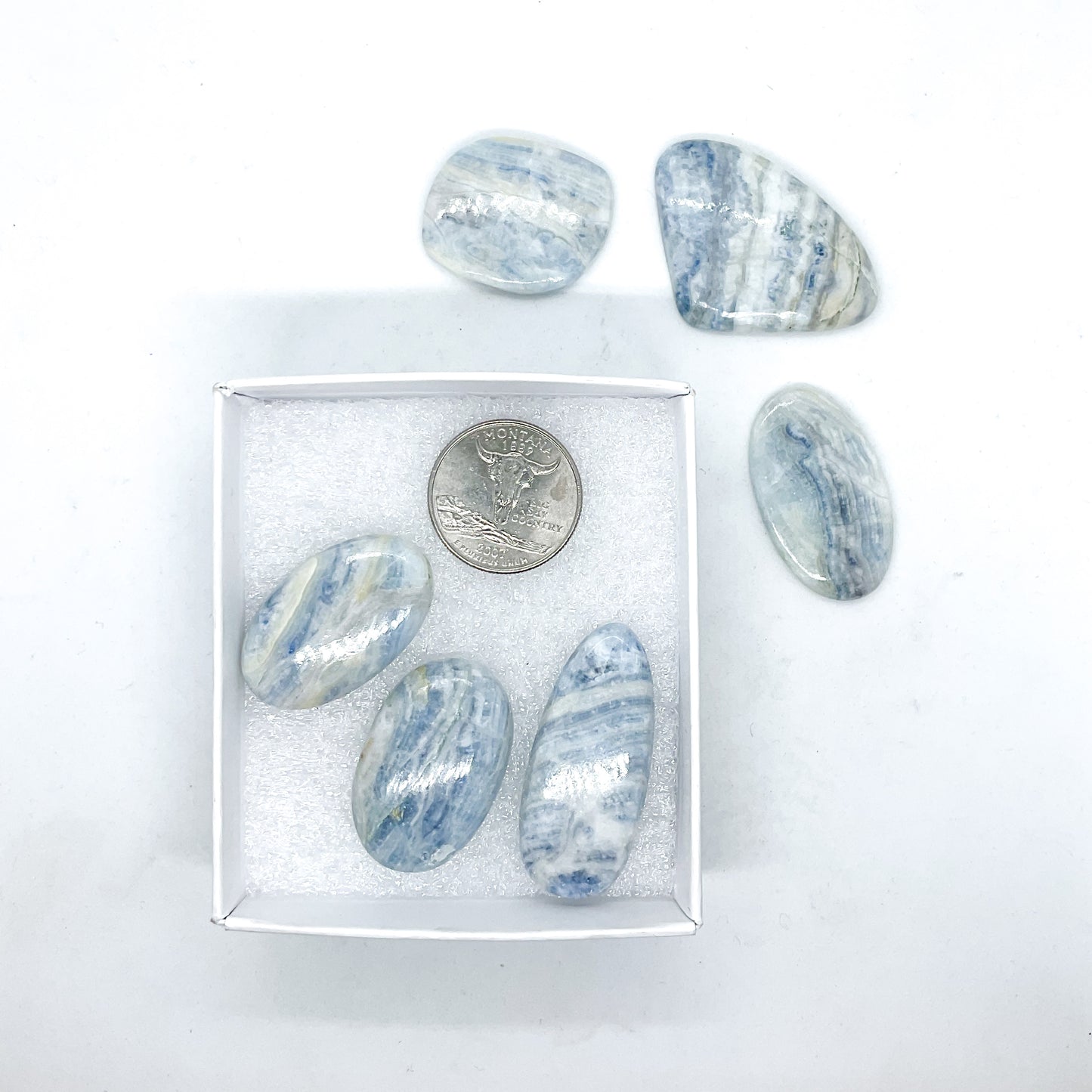 Blue Scheelite Cabochons