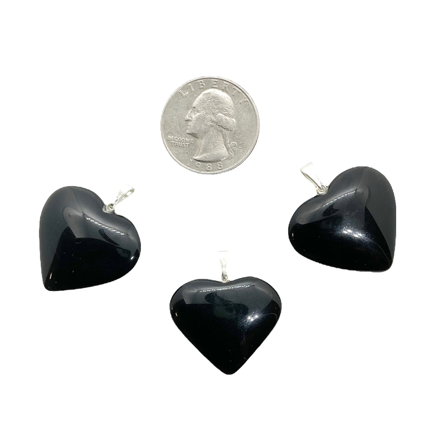 black obsidian heart pendants