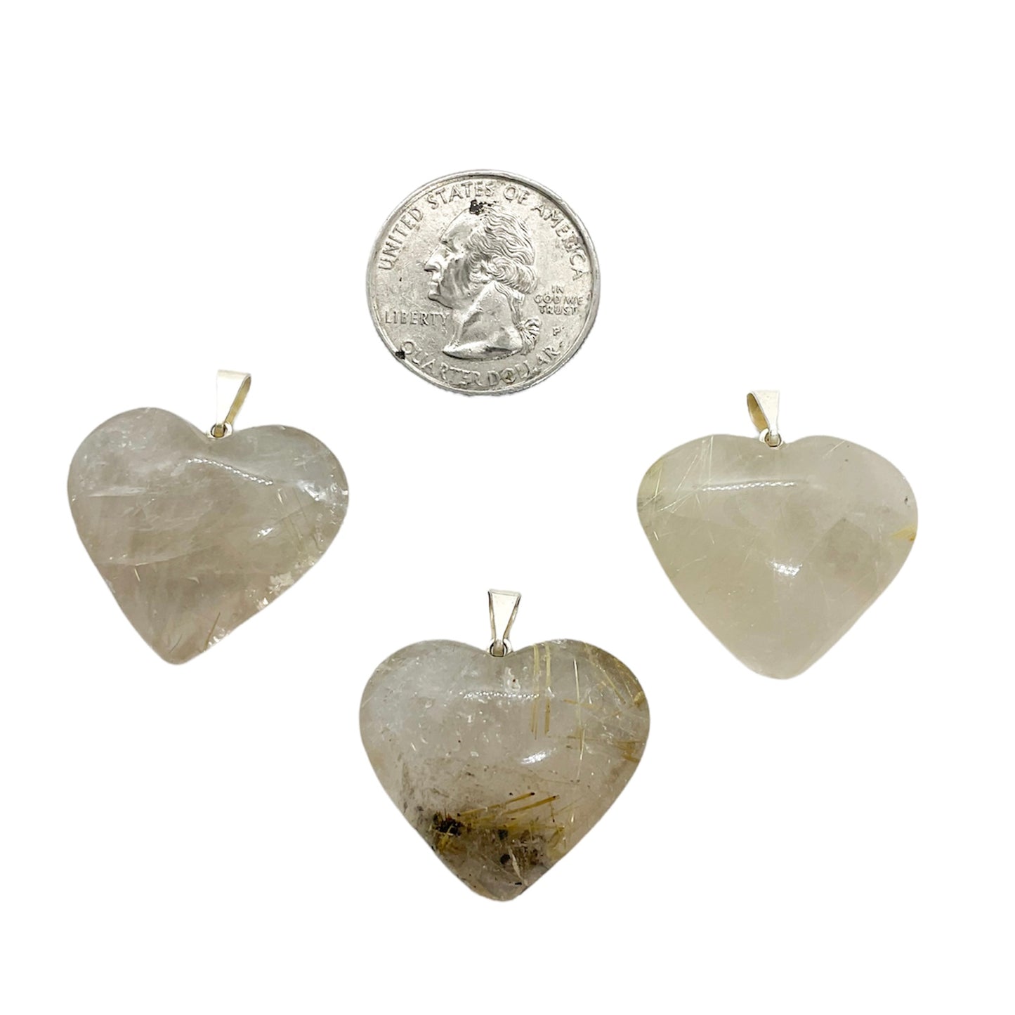 Rutilated Quartz heart pendant