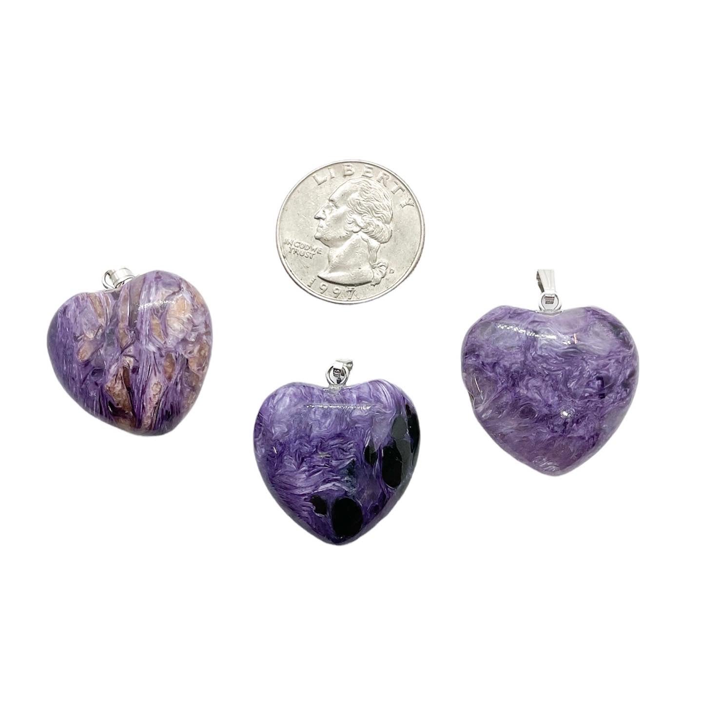 Charoite heart pendant