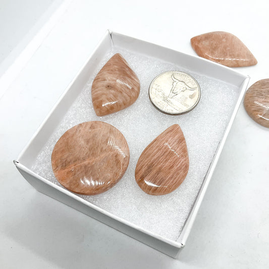 Peach Moonstone Cabochons