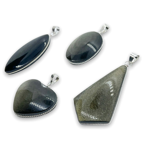Gold Sheen Obsidian Pendants